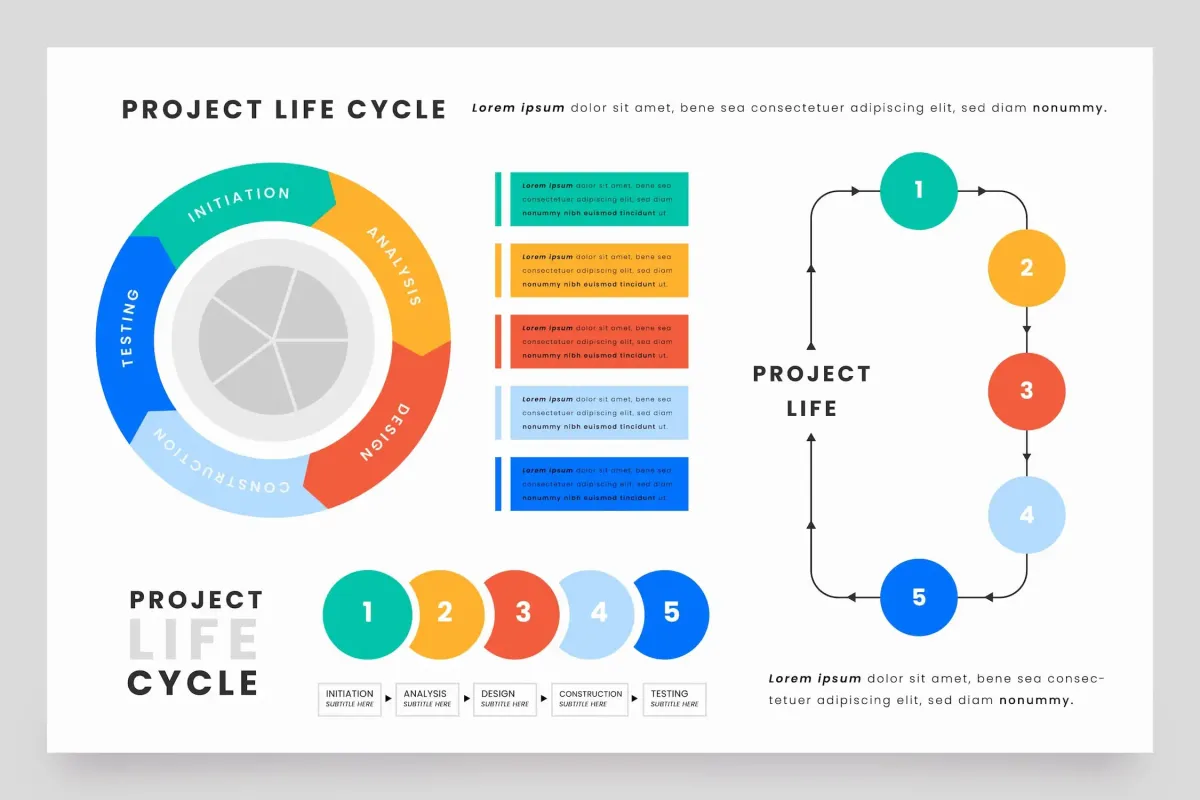 Product lifecycle timeline showing five stages progression from startup launch through growth acceleration to market maturity and eventual decline